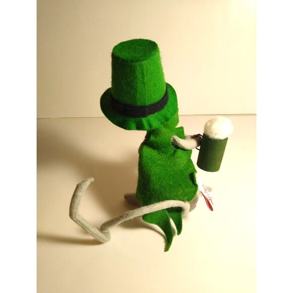 ANNALEE St Patrick's Day Irish Dressed Mouse With Beer Mug 1993 Anthropomorphic - Picture 3 of 5